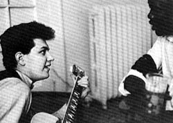 photo of Michael Bloomfield with John Lee Hooker